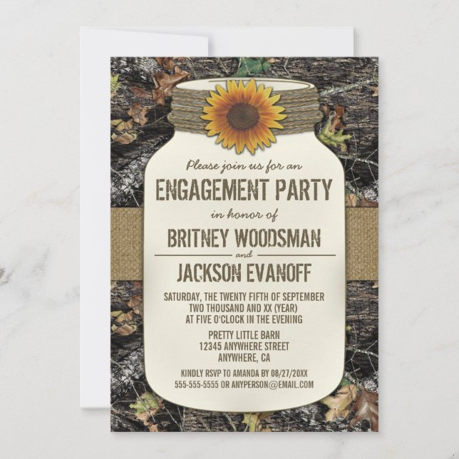 Inbjudan till Camo Engagment Party-gruppen land Ma (Framsida)