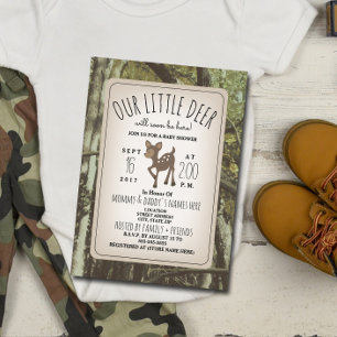 Inbjudan till Camouflage Hjort Baby Shower