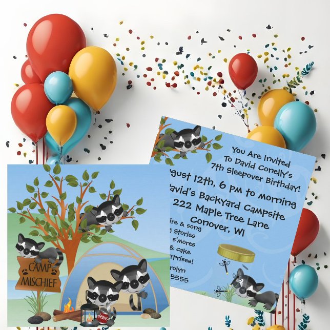 Inbjudan till Camp MisChief Birthday (Skapare uppladdad)
