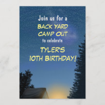 Inbjudan till Camp Out Starry Night Party