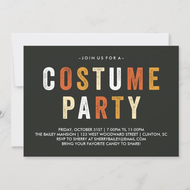 Inbjudan till Candy corn Halloween Costume Party (Framsida)