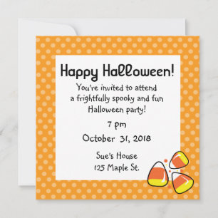 Inbjudan till candy corn Halloween fest