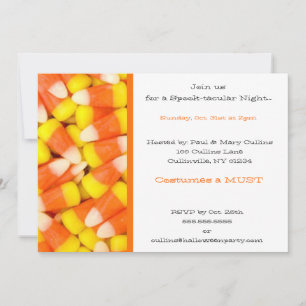 Inbjudan till candy corn Halloween fest