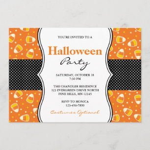 Inbjudan till candy corn Halloween fest