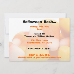 Inbjudan till candy corn Halloween fest