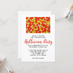 Inbjudan till candy corn Halloween fest