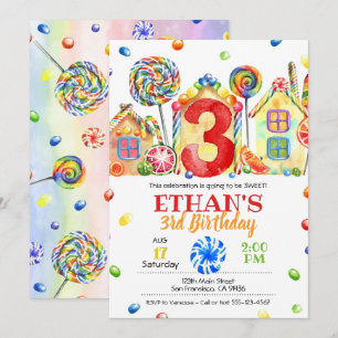 Inbjudan till Candyland Candy Theme - 3:e