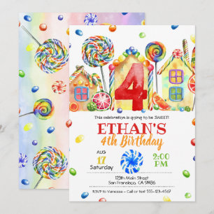Inbjudan till Candyland Candy Theme - 4:e