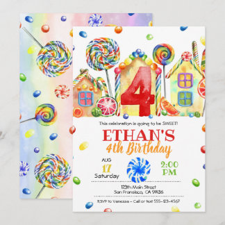 Inbjudan till Candyland Candy Theme - 4:e