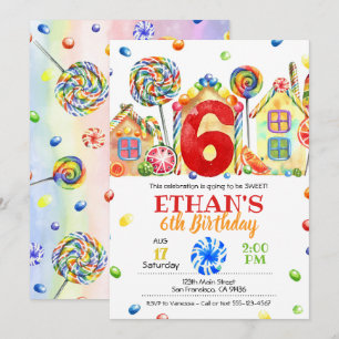 Inbjudan till Candyland Candy Theme - 6e