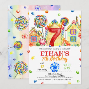 Inbjudan till Candyland Candy Theme - 7:e