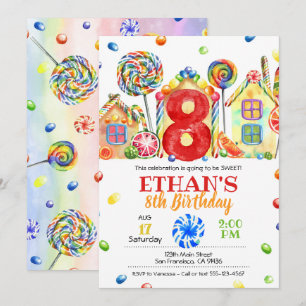 Inbjudan till Candyland Candy Theme - 8:e