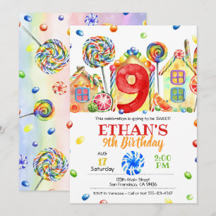 Inbjudan till Candyland Candy Theme - 9:e