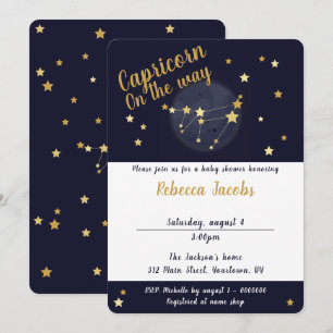 Inbjudan till Capricorn zodiac Baby Shower