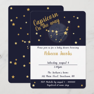 Inbjudan till Capricorn zodiac Baby Shower
