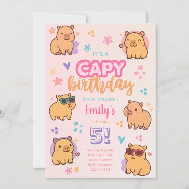 Inbjudan till Capybaras födelsedagsfest (Framsida)