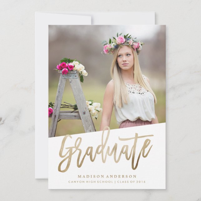 Inbjudan till Carefree Faux Foil Studenten (Framsida)