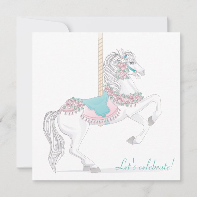 Inbjudan till Carousel Horse Party (Framsida)