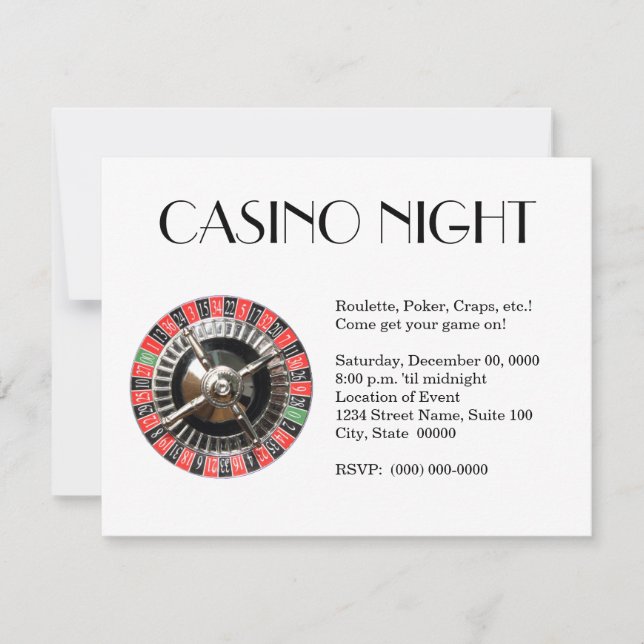Inbjudan till Casino-kvällstid (Framsida)