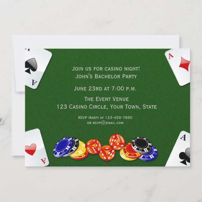 Inbjudan till Casino Night (Framsida)