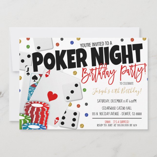 Inbjudan till Casino Night-fest (Framsida)