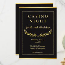 Inbjudan till Casino Night | Födelsedagsfest med P