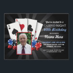Inbjudan till Casino Night Las Vegas Photo Birthda<br><div class="desc">Fotokasino Nattes Party Design. Perfekt för vilken ålder som helst. Ändra bara texten till kostym i party. Utskrift bakåt ingår.</div>