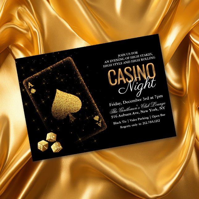 Inbjudan till Casino Night Vegas Black och Guld (Skapare uppladdad)