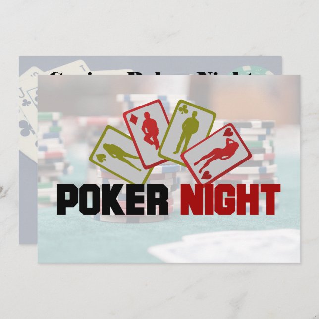 Inbjudan till Casino Poker Nattparti (Fram/baksida)