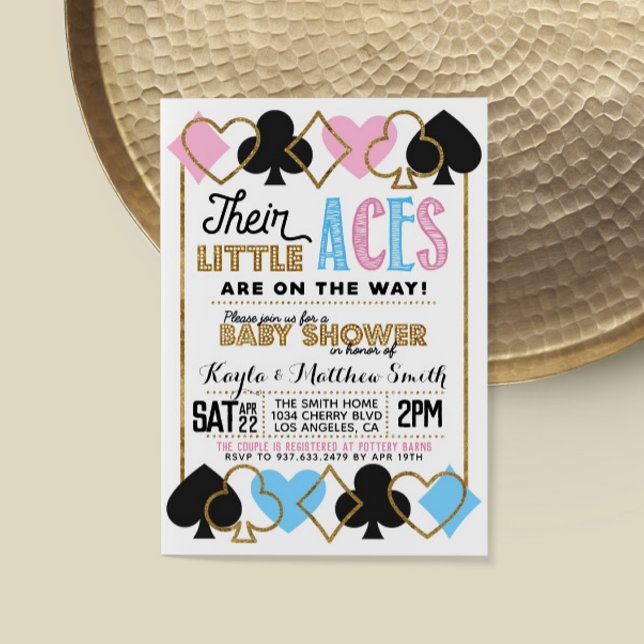 Inbjudan till casino Poker Twin Baby Shower (Skapare uppladdad)