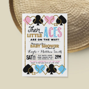 Inbjudan till casino Poker Twin Baby Shower