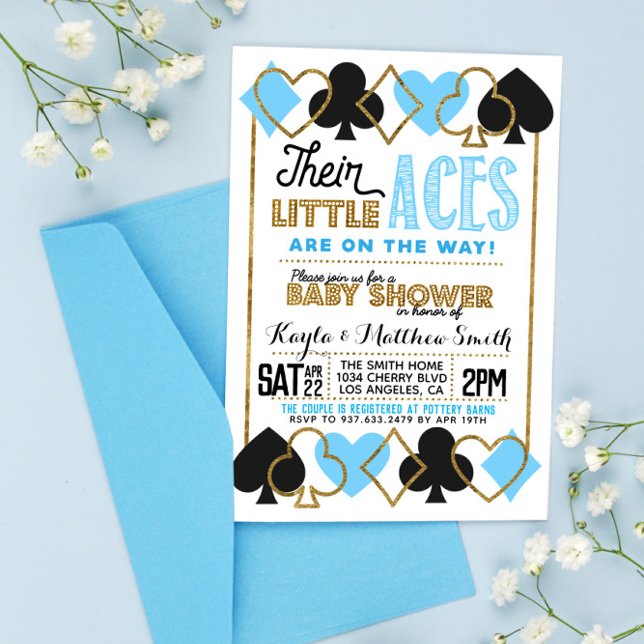 Inbjudan till Casino Poker Twin Boy Baby Shower (Skapare uppladdad)