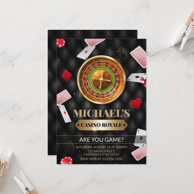 Inbjudan till Casino Royale födelsedag (Fram/Back In Situ)