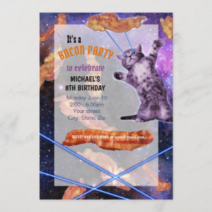 Inbjudan till Cat Laserbacon Funny Party