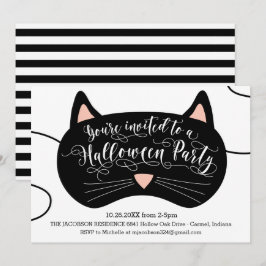 Inbjudan till Cat Mask Halloween fest