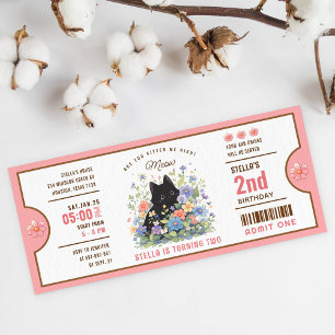 Inbjudan till Cat-Thated Birthday Biljett   Cute B