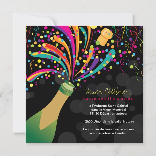 Inbjudan till célébrer la Nouvelles Années (Framsida)