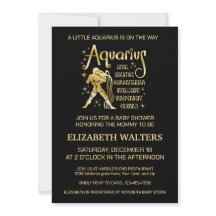 Inbjudan till Celestial Aquarius Zodiac Baby Showe