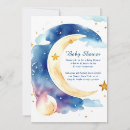 Inbjudan till Celestial Watercolor Baby Shower
