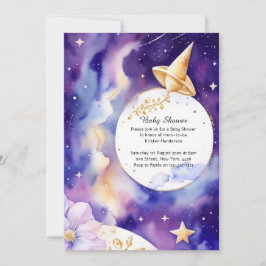 Inbjudan till Celestial Watercolor Baby Shower