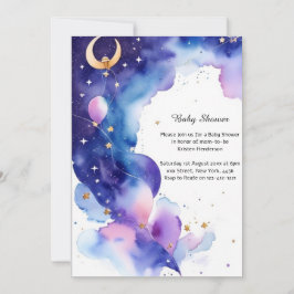 Inbjudan till Celestial Watercolor Baby Shower