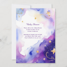 Inbjudan till Celestial Watercolor Baby Shower