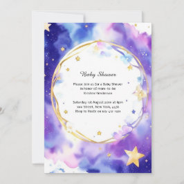 Inbjudan till Celestial Watercolor Baby Shower