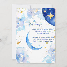 Inbjudan till Celestial Watercolor Baby Shower