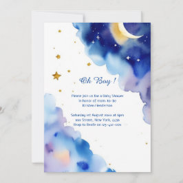 Inbjudan till Celestial Watercolor Baby Shower