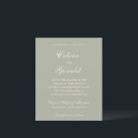 Inbjudan till Celine Muted Grönt Elegant bröllop<br><div class="desc">Klassiska bröllopsinbjudningar med enkel och tidlös design med elegant och traditionell serif typsnitt.</div>