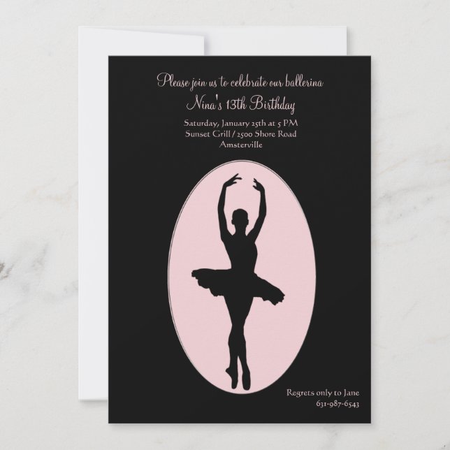Inbjudan till center Stage Ballerina (Framsida)