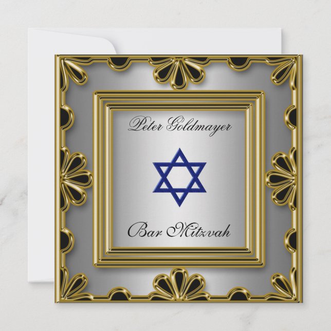 Inbjudan till ceremonin i pub Mitzvah Guld 13 (Baksida)
