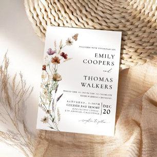 Inbjudan till Ceremony Tiny Wildblomme Bröllop
