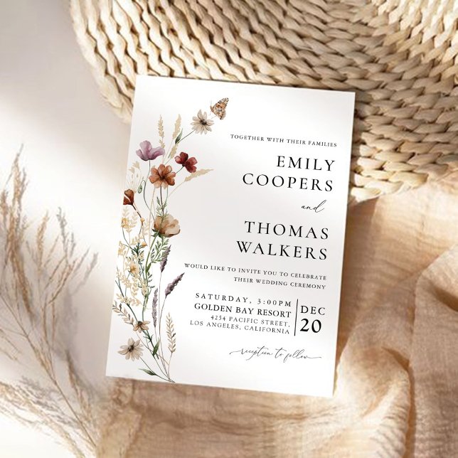 Inbjudan till Ceremony Tiny Wildblomme Bröllop (Skapare uppladdad)